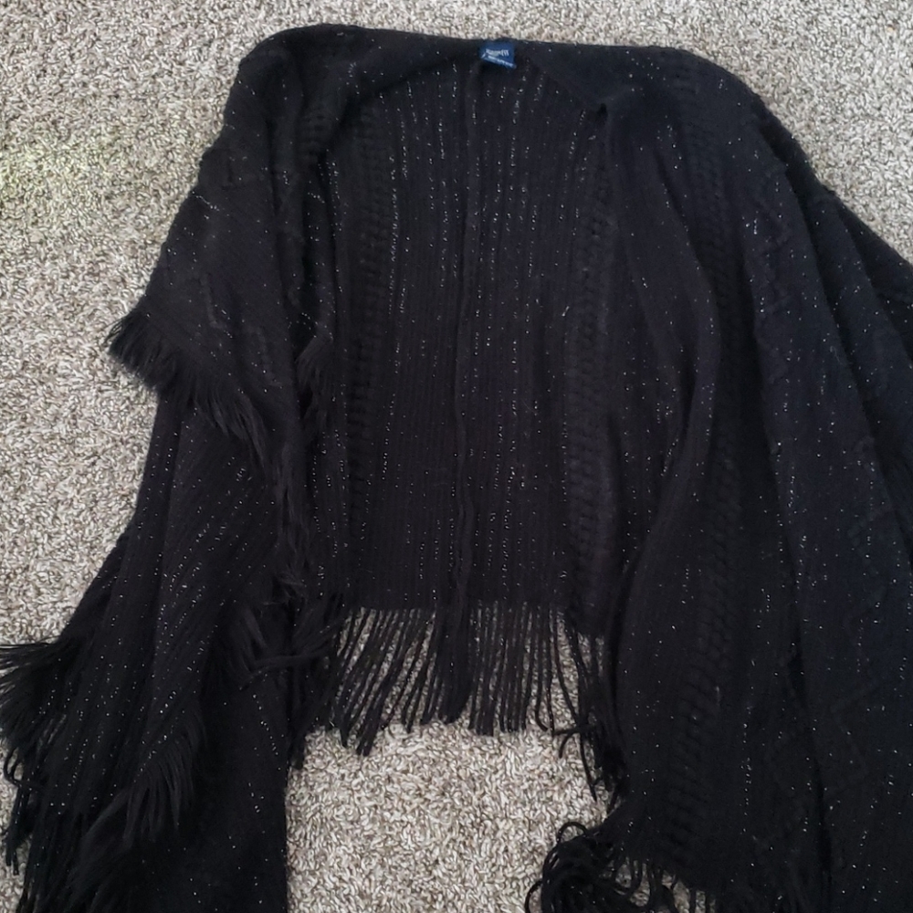 Black sparkly shawl/poncho